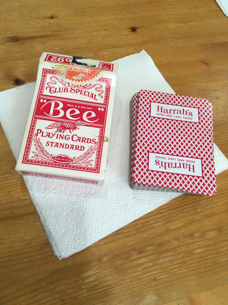 Harrahs Casino Playing Cards Original Signature On Flap Bee Etsy