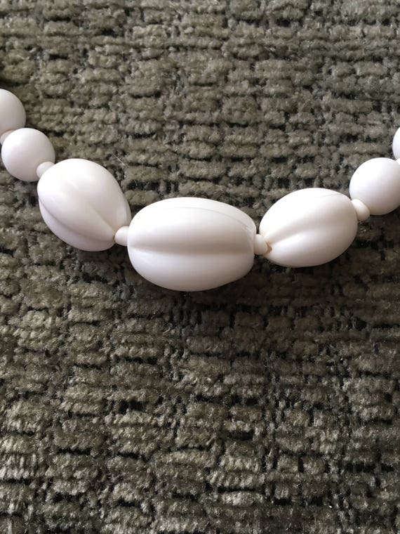 Miriam Haskell Necklace Choker Milk Glass Signed … - image 1