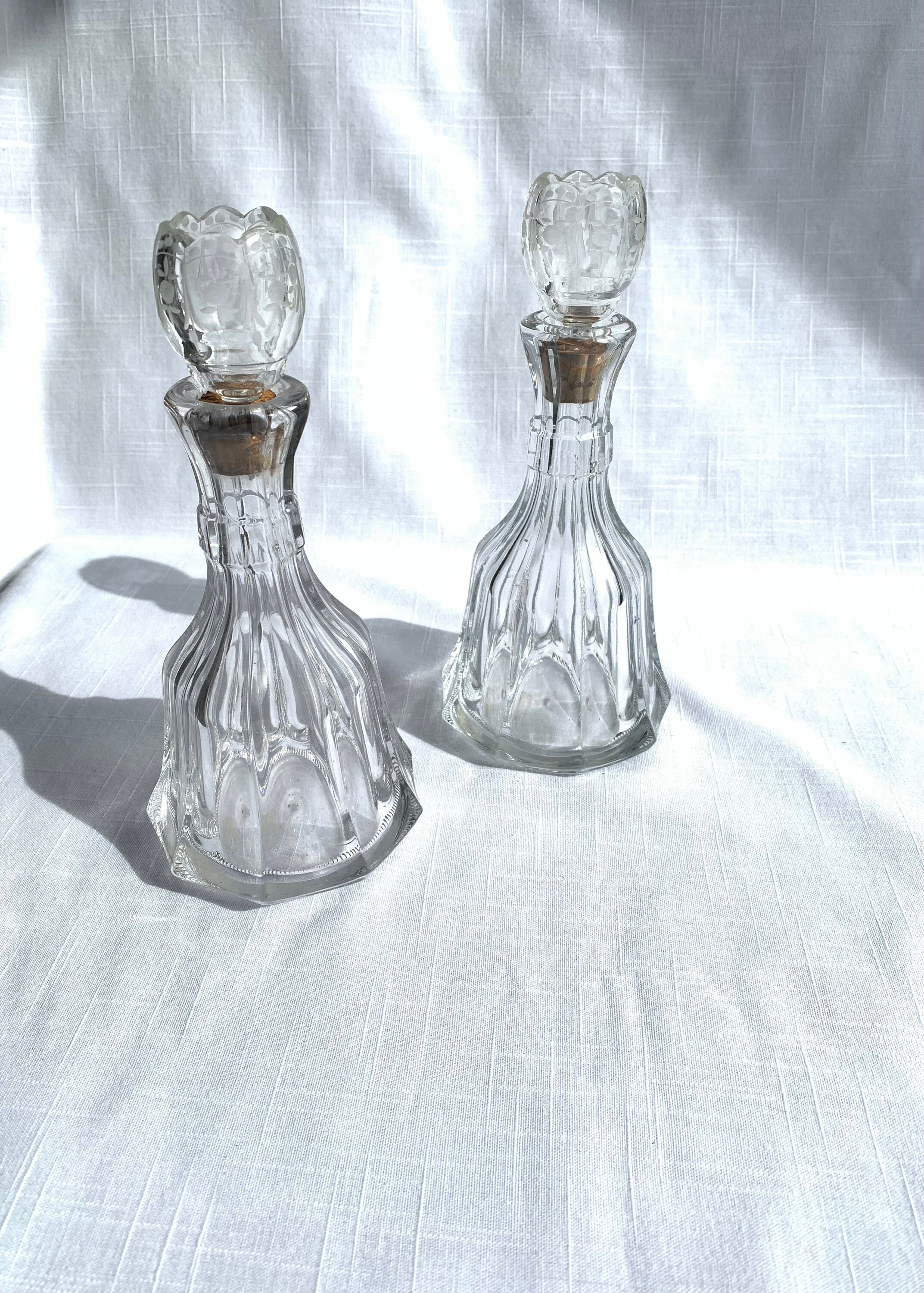 Rare Heisey Decanters / Antique Heisey Decanter Set / Heisey Hand Blown