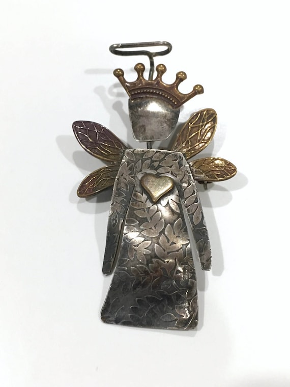 Old Vault Finds Sterling Silver Angel Brooch Princ