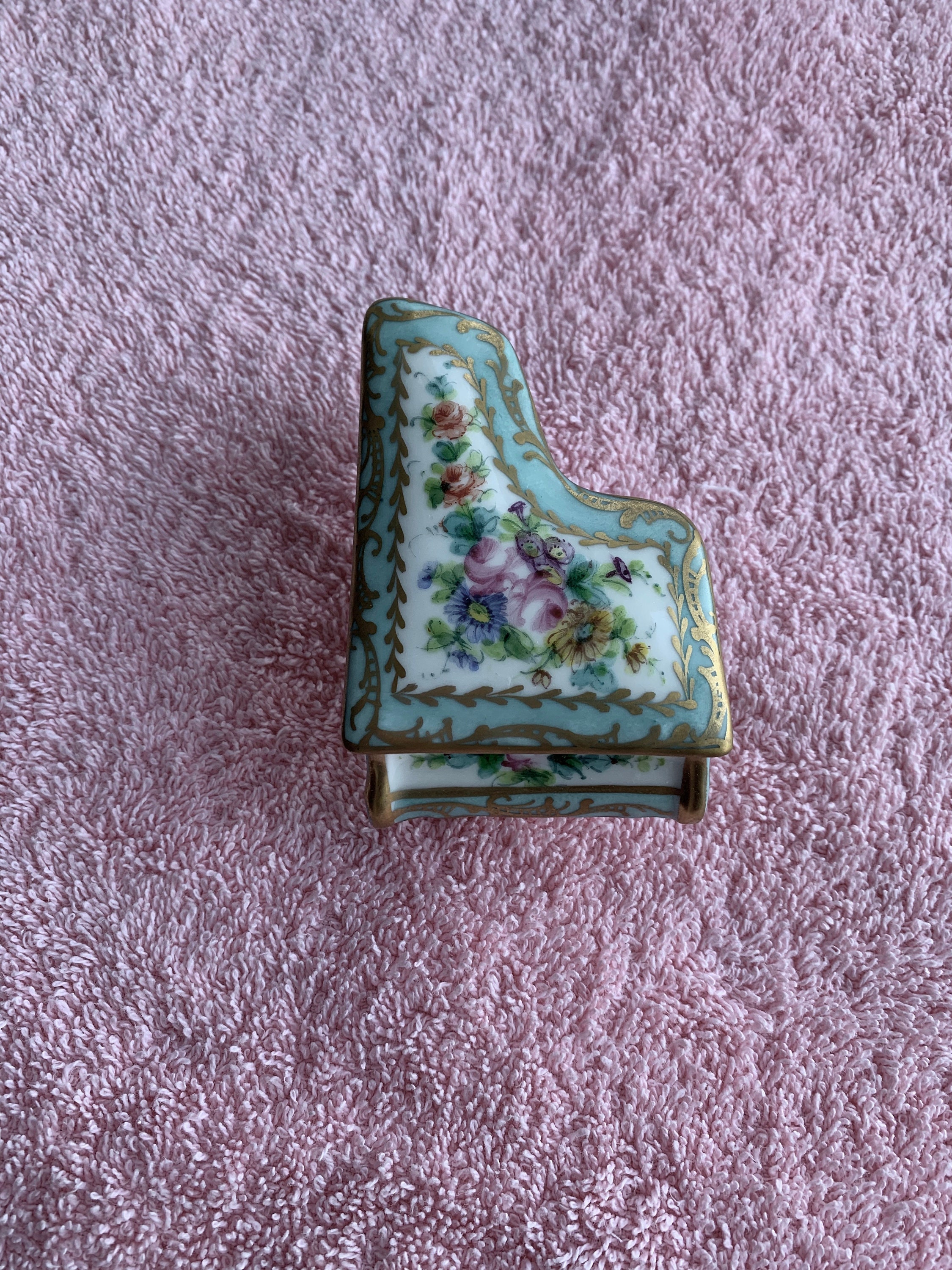 Antique Limoges Piano / Limoges France Green Mark / Decor Main / Signed