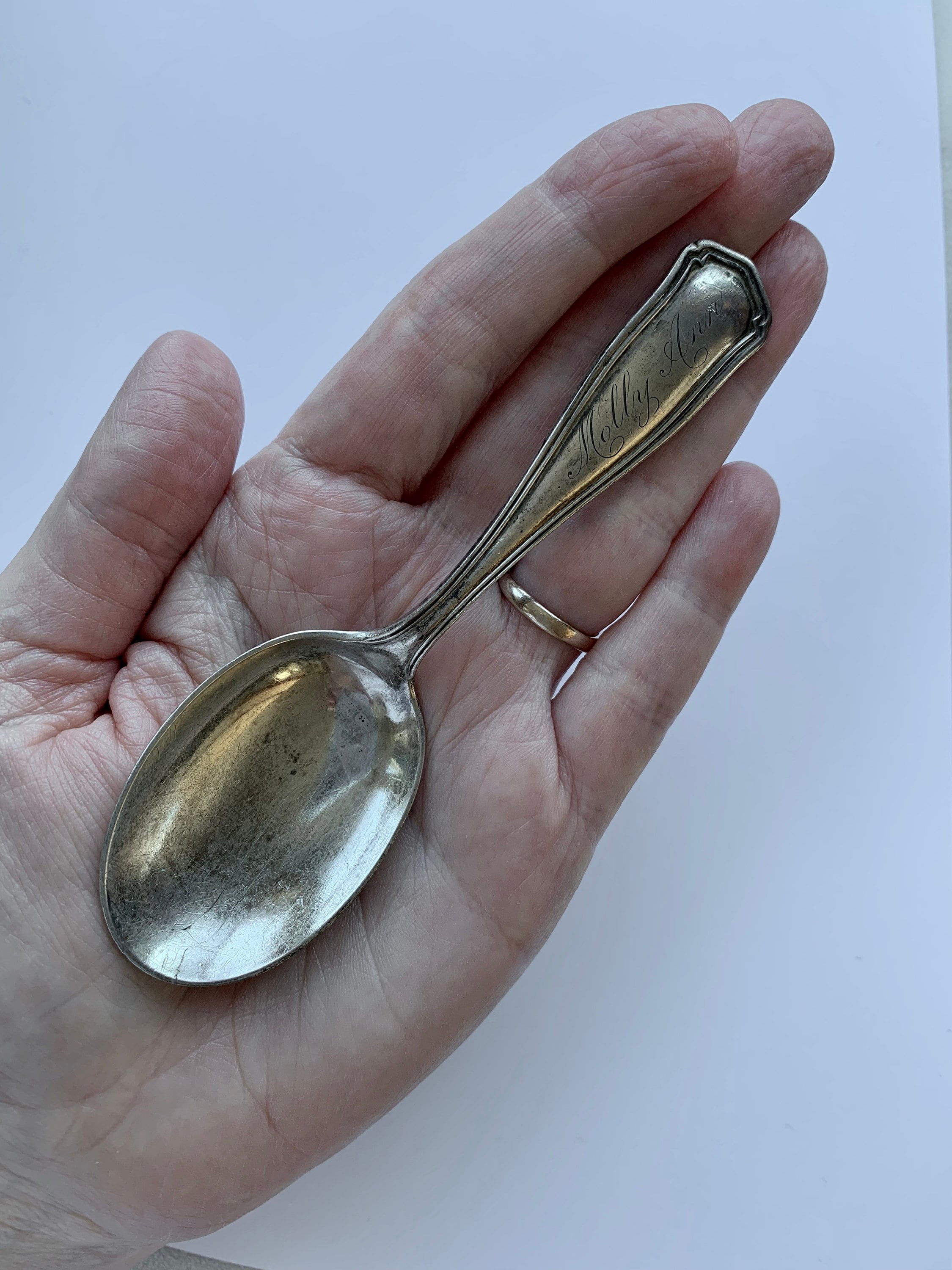 Antique Sterling Silver Spoon Cross and Crown Mark Sterling