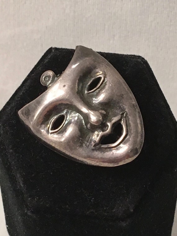 Sterling Drama Brooch Theater Comedy Tragedy … Gem