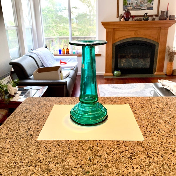 Blenko Tall Green Vase Etsy