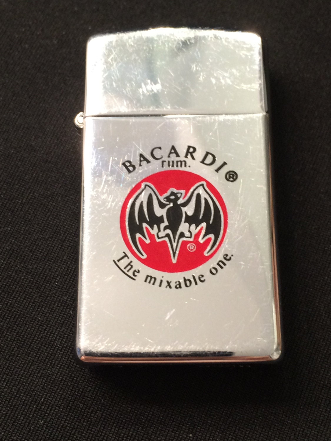 bacardi cigarette Vintage Zippo Bacardi Rum Lighter Pocket Slim Bacardi Rum Lighter Advertising High Polish Chrome 1980s Collectible Tobacciana Cigarette bacardi cigarette Vintage Zippo Bacardi Rum Lighter Pocket Slim Bacardi Rum Lighter Advertising High Polish Chrome 1980s Collectible Tobacciana Cigarette