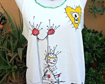 Top with handmade original illustrations Tg M/L