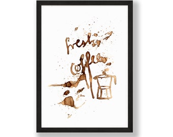 Kunstdruck "fresh coffee" in Original Farbe DIN A4