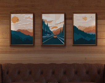 Colorado Mountain Series Set of 3 / Mountain Wall Art / Buena Vista / National Park Poster / Mountain Range / Minimalist Mountainscape