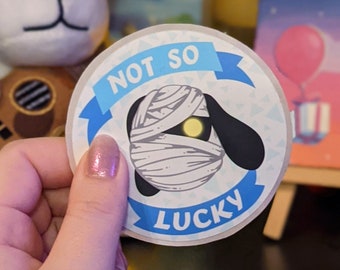 Not So Lucky // Animal Crossing Water Bottle Sticker // Laptop Sticker // Die Cut Sticker // Nintendo Inspired