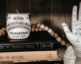 Ouija Small Pillar Candle // Halloween // Spooky Candle // Creepy Décor // Occult Candle