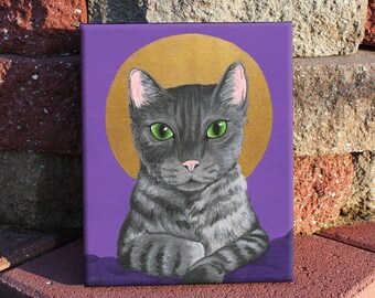 King Catpernicus // Original Acrylic Painting // Cat Painting // Cat Portrait // Pet Royalty // Pet Portrait
