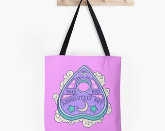 Hell No Pastel Planchette Tote Bag // Spooky Bag // Halloween // Ouija Purse