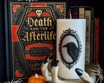 Raven Portrait Candle // Halloween Decor // Edgar Allan Poe // Literary Candle // Spooky Candle // Nevermore