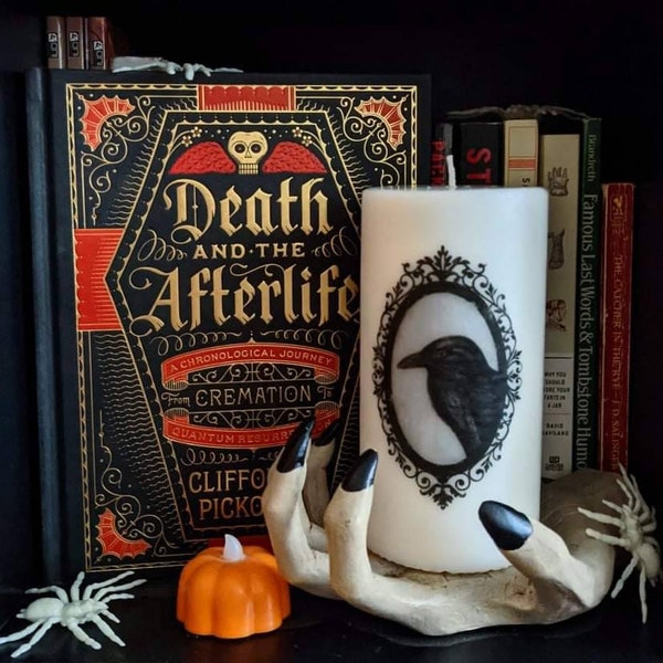 Raven Portrait Candle // Halloween Decor // Edgar Allan Poe // Literary Candle // Spooky Candle // Nevermore