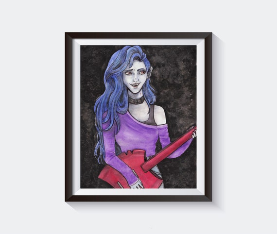 Marceline the Vampire Queen // Print of Original Watercolor // | Etsy