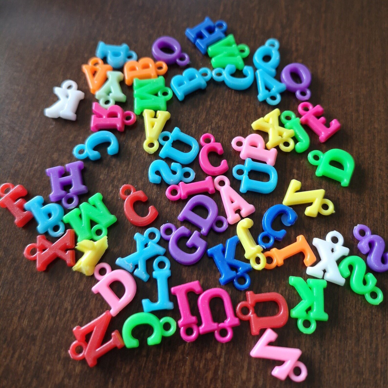 25 brightly coloured alphabet letters plastic charms for rave Etsy