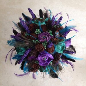 Custom Order For Nanc Peacock inspired alternative keepsake bouquet.