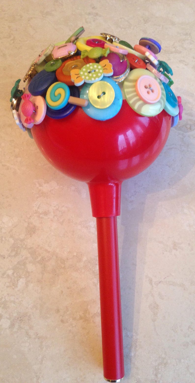sweets button alternative keepsake BridalBridesmaid Bouquet Lollipop