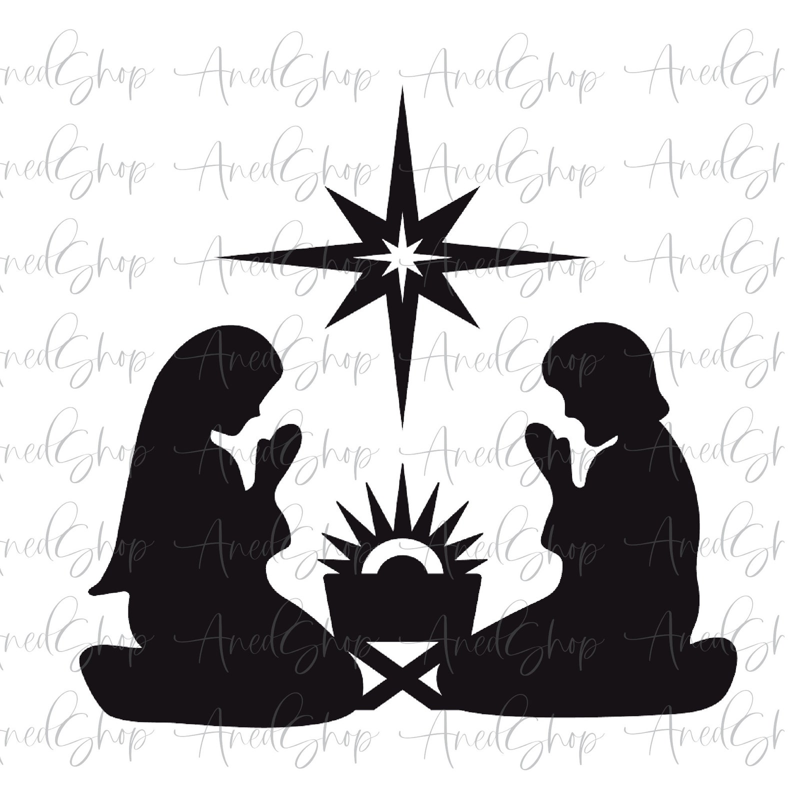 Nativity Scene Vinyl Decal Christmas Decor Vinyl Decal Etsy