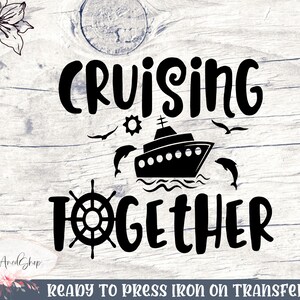 Calcomanía termoadhesiva de crucero, camisetas a juego para vacaciones familiares