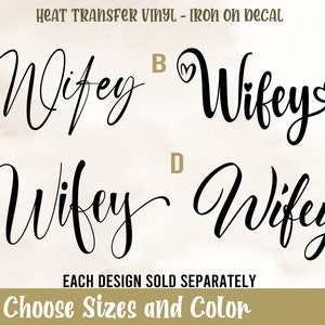 Wifey Iron on , Wifey Iron on Transfer, Wedding Shirt , Husband Wife iron on
