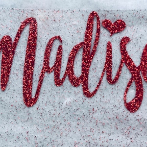 Glitter Name Iron On /Name Iron On Transfer/Iron on Letters/ Heat Transfer