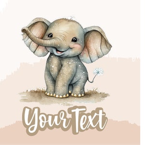 Elephant Iron on Transfer, custom Elephant Iron on Transfer, animal Transfer Iron on, cute elephant Iron on Ready to press