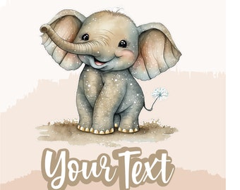 Custom Elephant Iron On Transfer, Animal Decal, Ready to Press
