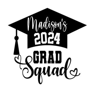 2024 Grad Iron on Decal Senior 2024 On n Decal Graduation Gift Heat Transfer Graduation  Party Graduation Shirt