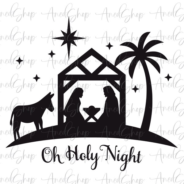 Oh Holy Night Vinyl Decal, Christmas Decal, Glass Block Vinyl Decal , Christmas Decor Decal