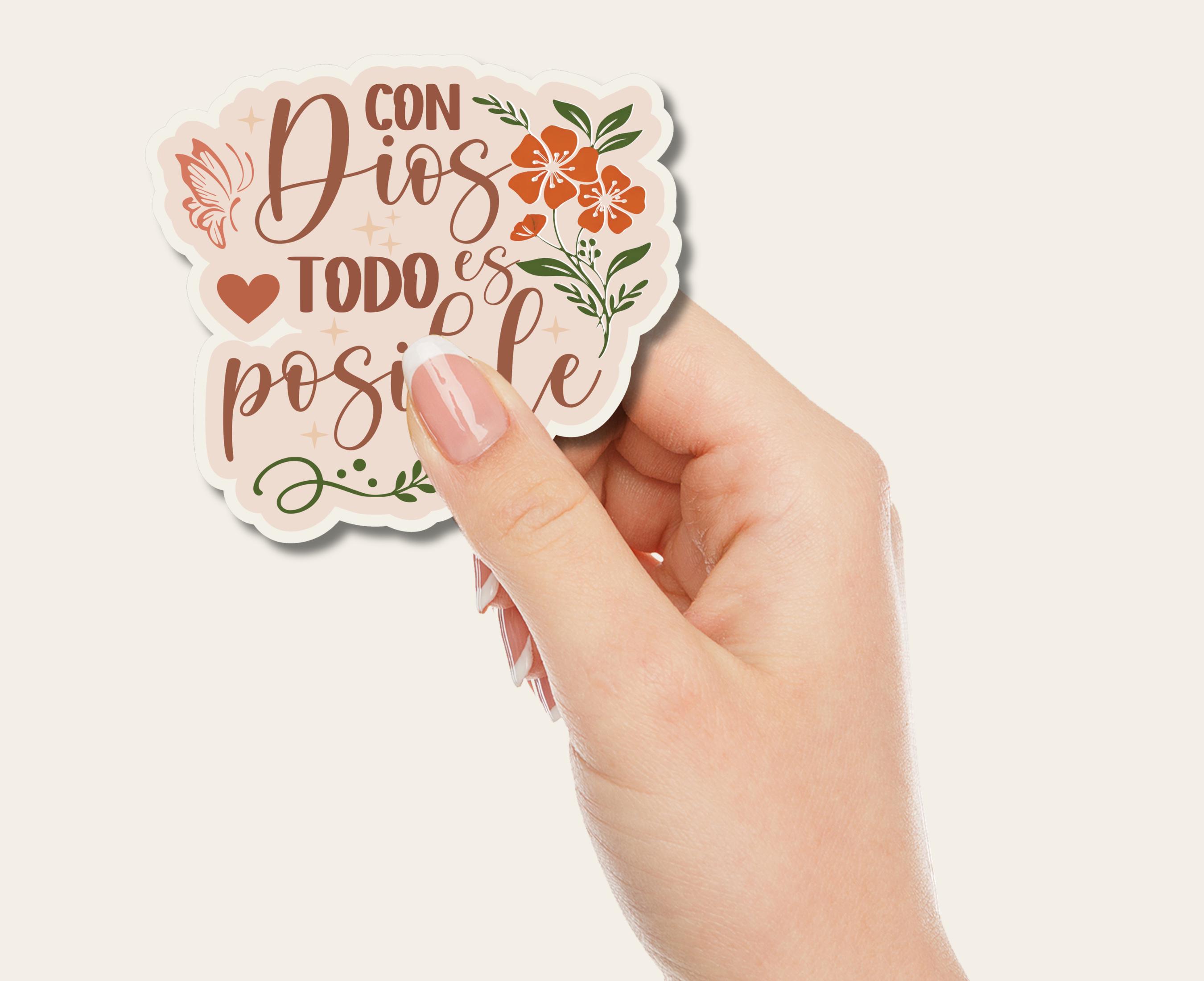 Sticker Cristiano Con Dios Todo Es Posible ,spanish Faith Sticker ...