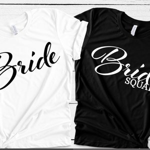 Bride Iron on Decal/ Decal Wedding Party/ DIY Wedding Shirts/DIY Honeymoon Shirts/Wedding Heat transfer Decal/ Bridal Shower/