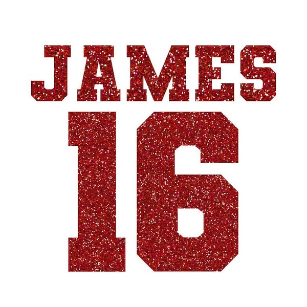 Glitter Jersey Name and Number Iron on, Number Glitter , Jersey Heat Transfer Decal Varsity Name Varsity letters Numbers