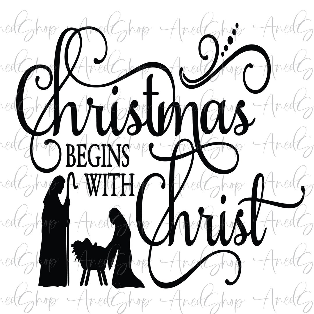 Christmas Begin With Christs Vinyl Decal, Christmas Decor Vinyl Decal