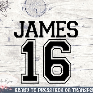 Jersey Name and Number Iron on, Number  , Jersey Heat Transfer Decal