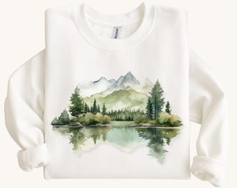 Mountain Landscape Iron on Transfer, Forest Heat Transfer Decal (M3)