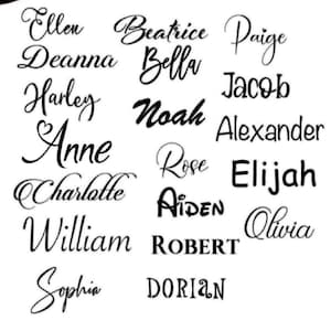 Personalized Custom name Iron on Label Name Heat Transfer Letters Iron on  for Wedding, Birthday, Totes, bags, baby Clothes, stocking  etc