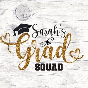 Custom Grad Squad Iron on Decal Graduation Heat Transfer Vinyl, 2025 Iron on Decal Graduation Gift Heat Transfer Graduation  Glitter Iron on