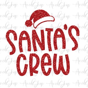 Santa Crew Iron on, Christmas Iron on Transfer, Holiday iron on Ready to press