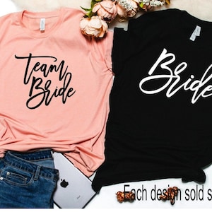 Iron on Bride / Team Bride  Iron on / Wedding party/ Bachelorette Party/ DIY  T-shirt