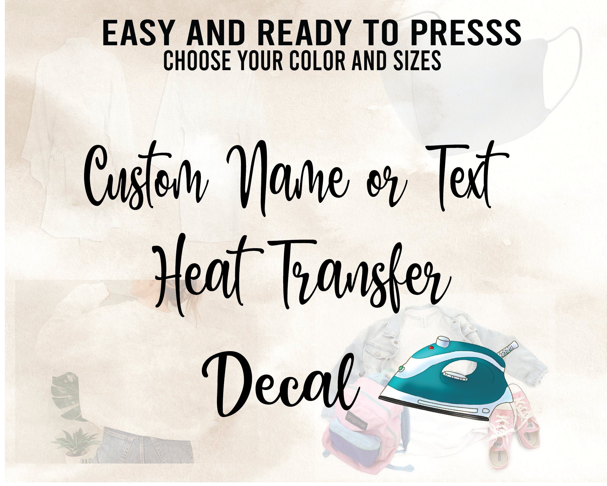 Custom Iron On Decals For T-Shirts - Personalized Heat Transfer Vinyl Decals