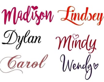 Custom Name Iron-On Decal, Personalized Heat Transfer