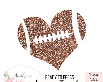 Football Heart Iron-On Transfer, Gifts for Football Lovers