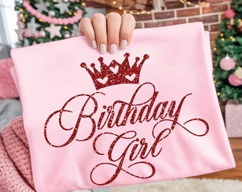 Birthday Girl Iron-On Transfer, DIY Shirt Decal