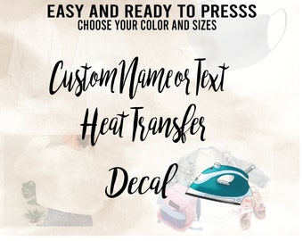 Custom Name Iron-on Decal, Personalized Heat Transfer