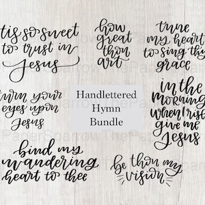 Hand beschriftete Hymne svg schnitt Dateientwürfe für Cricut oder Silhouette