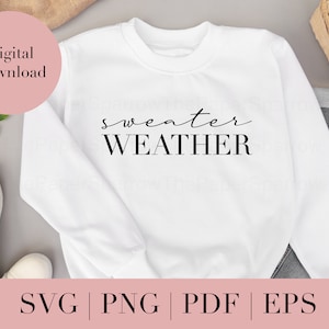 Sweater weather svg cut file for Cricut and Silhouette cutting machines