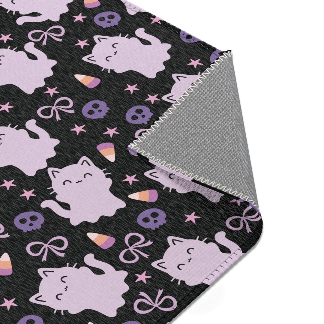 Ghost Rug Cute Cod Ghost Kitty Rug Halloween Ghost Rug Area Rugs Spooky Rug Cute Halloween ...