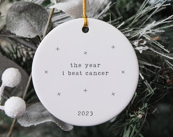 The Year I Beat Cancer Ornament, Cancer Sucks Ornament, Cancer Free, I kicked cancers butt, Cancer Survivor Ornament, Gift
