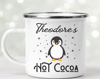 Personalized Kids Hot Cocoa Cup, Custom Hot Chocolate Mug, Custom Kids Mug Cute Christmas Mug for Kids Cute Custom Kids Mug Rustic Farmhouse